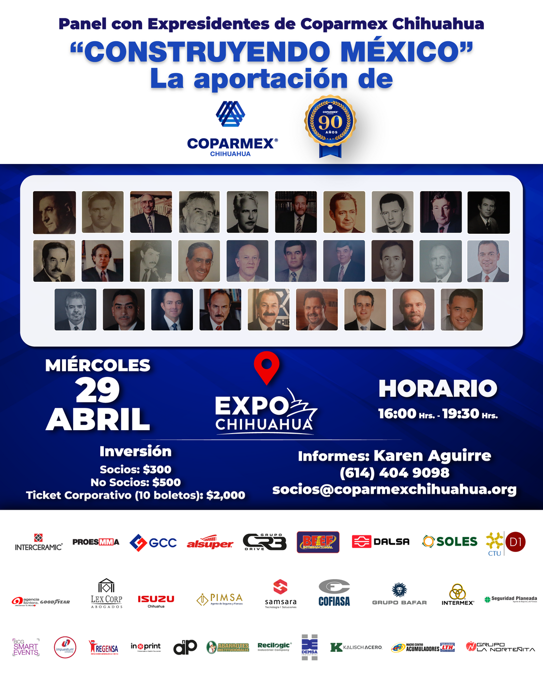 COPARMEX Chihuahua celebra 90 años con panel de 11 expresidentes - imagen 3