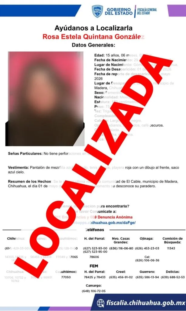 Fiscalía localiza a dos menores desaparecidos en Chihuahua - imagen 1