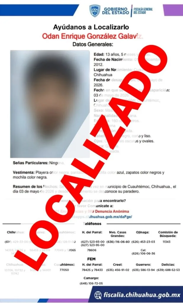 Fiscalía localiza a dos menores desaparecidos en Chihuahua - imagen 2