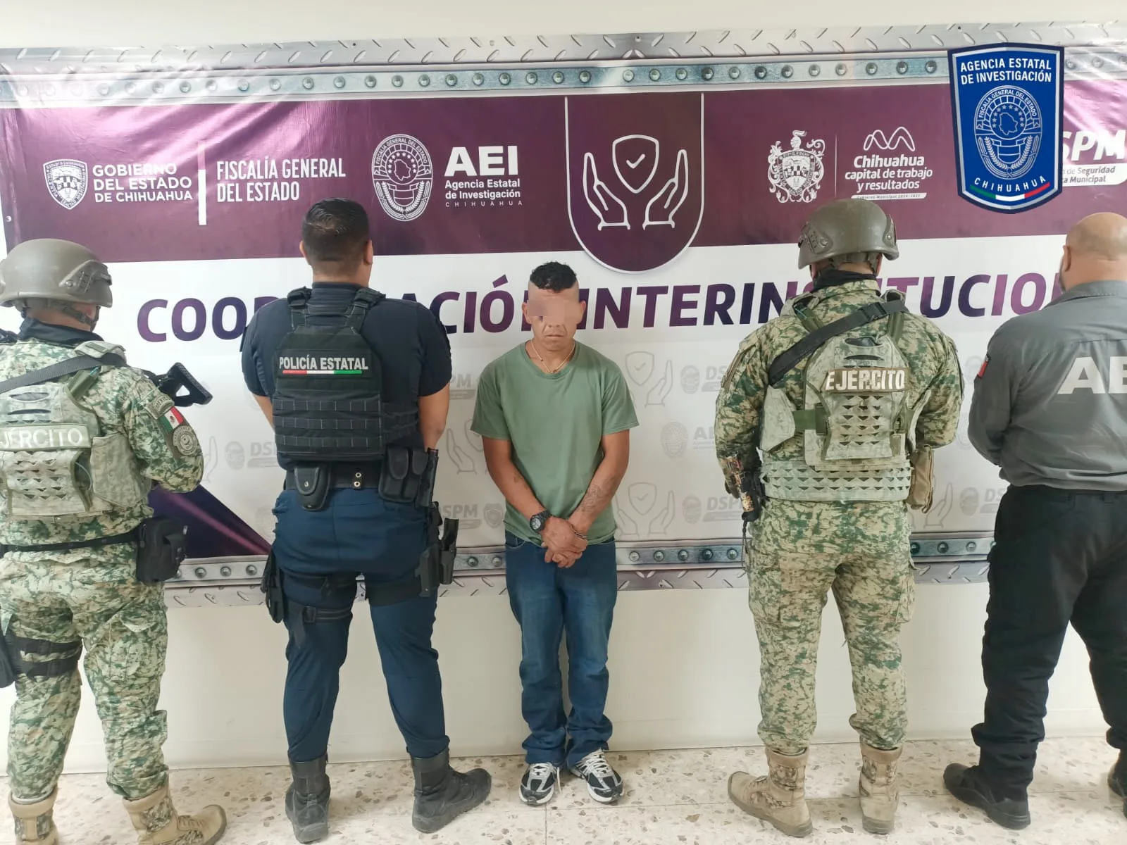 Detienen en Chihuahua a un hombre con 16 envoltorios de metanfetamina durante operativo conjunto