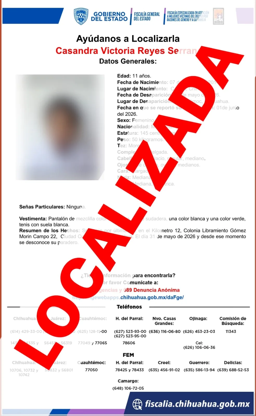 Localizan en Cuauhtémoc a cuatro menores con reporte de ausencia - imagen 1