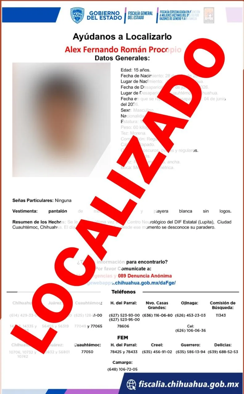 Localizan en Cuauhtémoc a los otros dos adolescentes reportados como ausentes - imagen 1