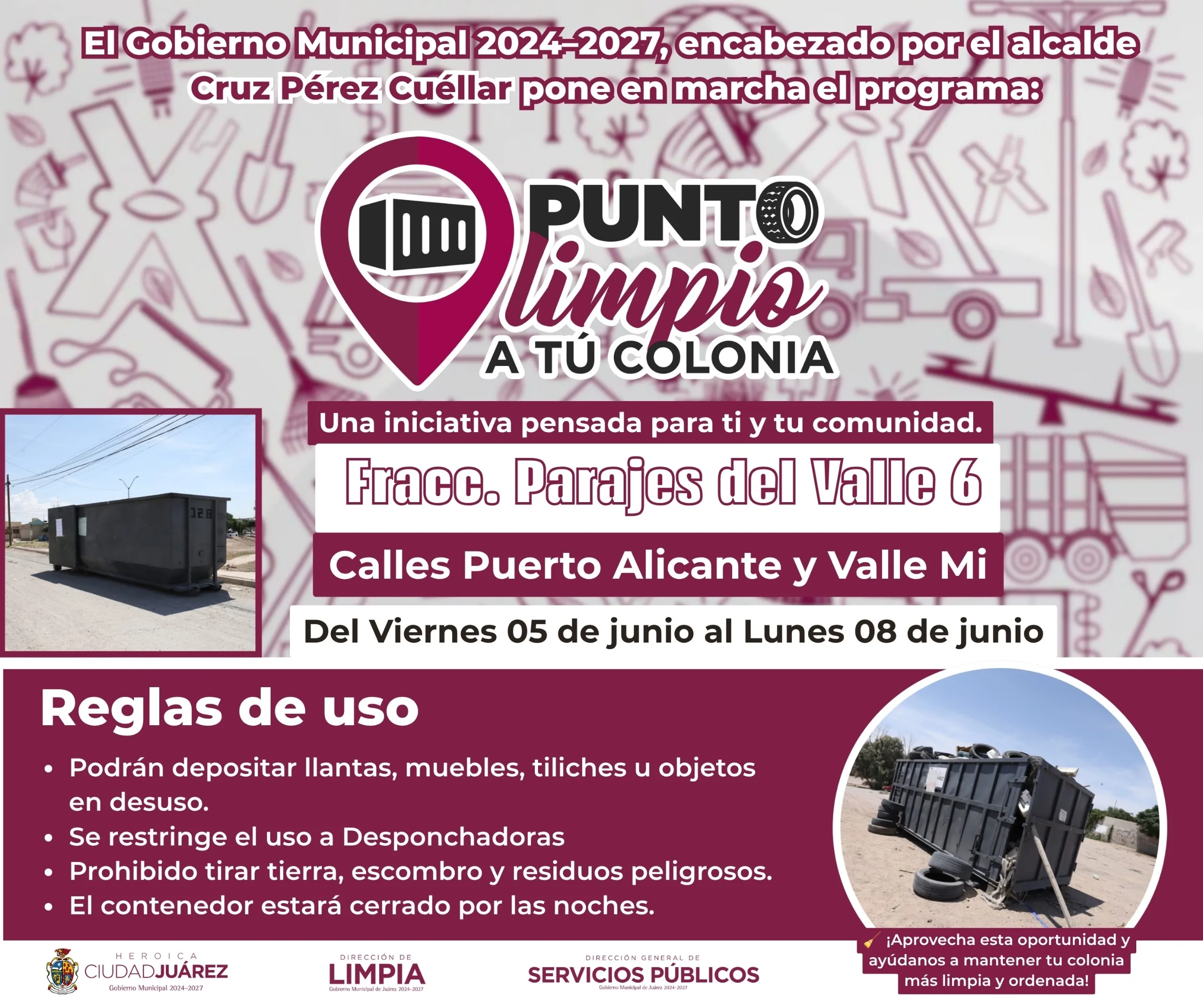 Instalan Puntos Limpios en varias colonias de Ciudad Juárez para facilitar disposición de residuos domésticos - imagen 1