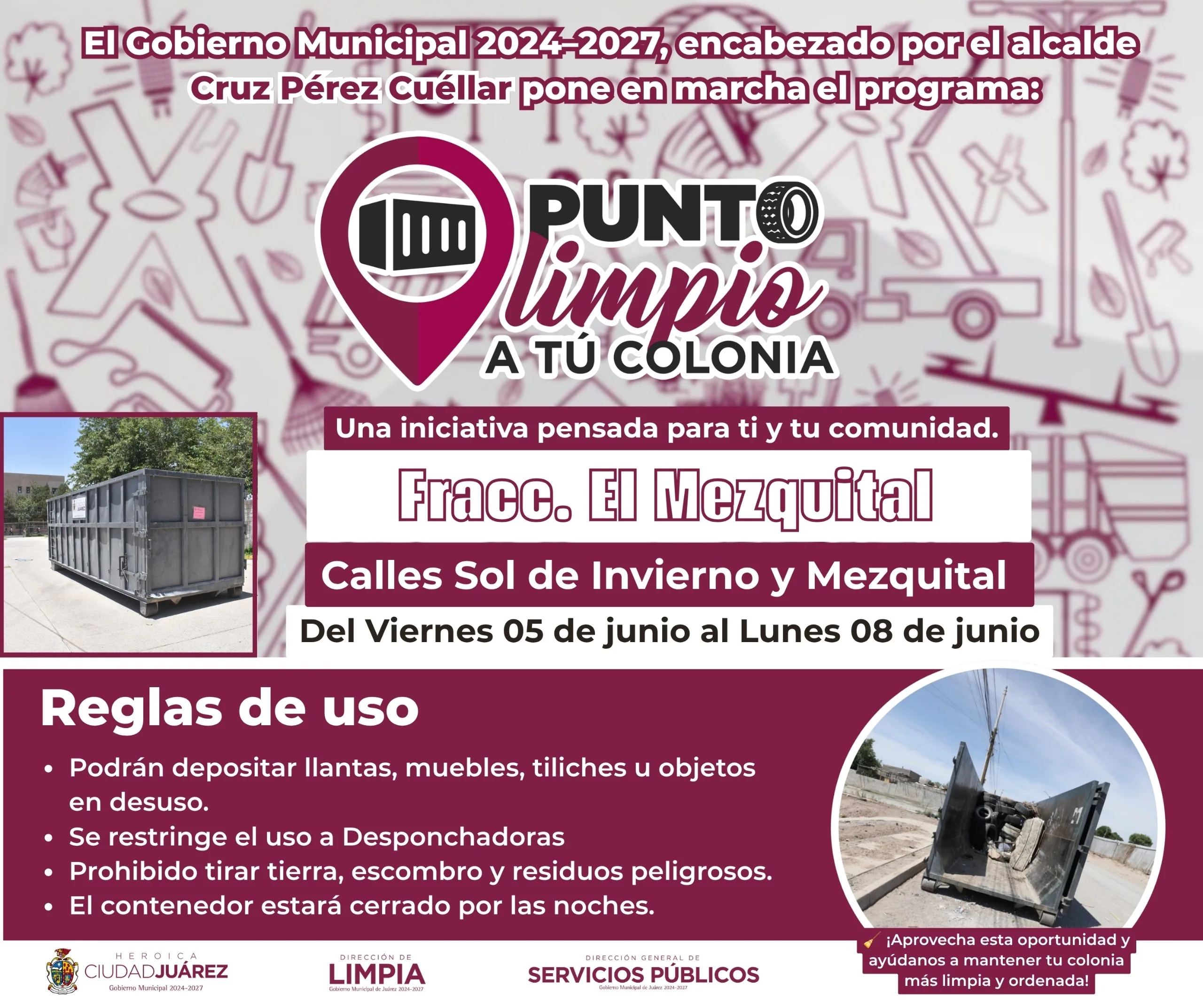 Instalan Puntos Limpios en varias colonias de Ciudad Juárez para facilitar disposición de residuos domésticos - imagen 2
