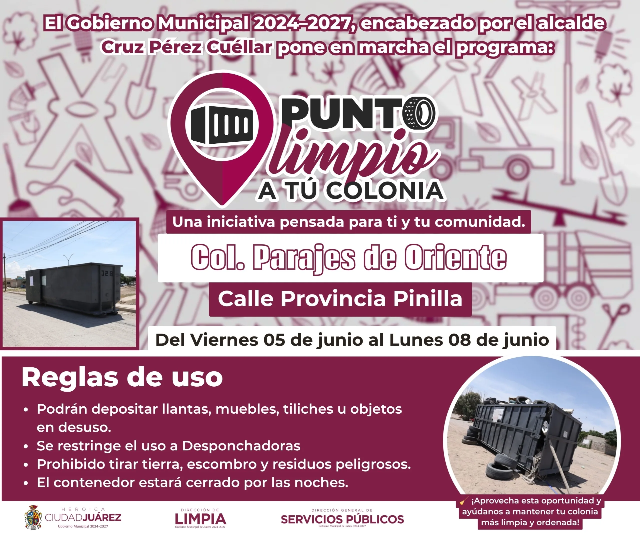 Instalan Puntos Limpios en varias colonias de Ciudad Juárez para facilitar disposición de residuos domésticos - imagen 3