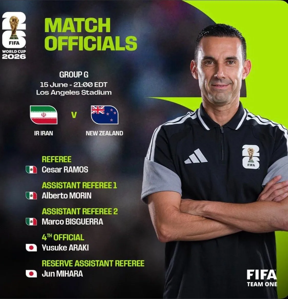 Árbitro juarense Alberto Morín debutará en el Mundial de Fútbol 2026 en el partido Irán vs Nueva Zelanda - imagen 1