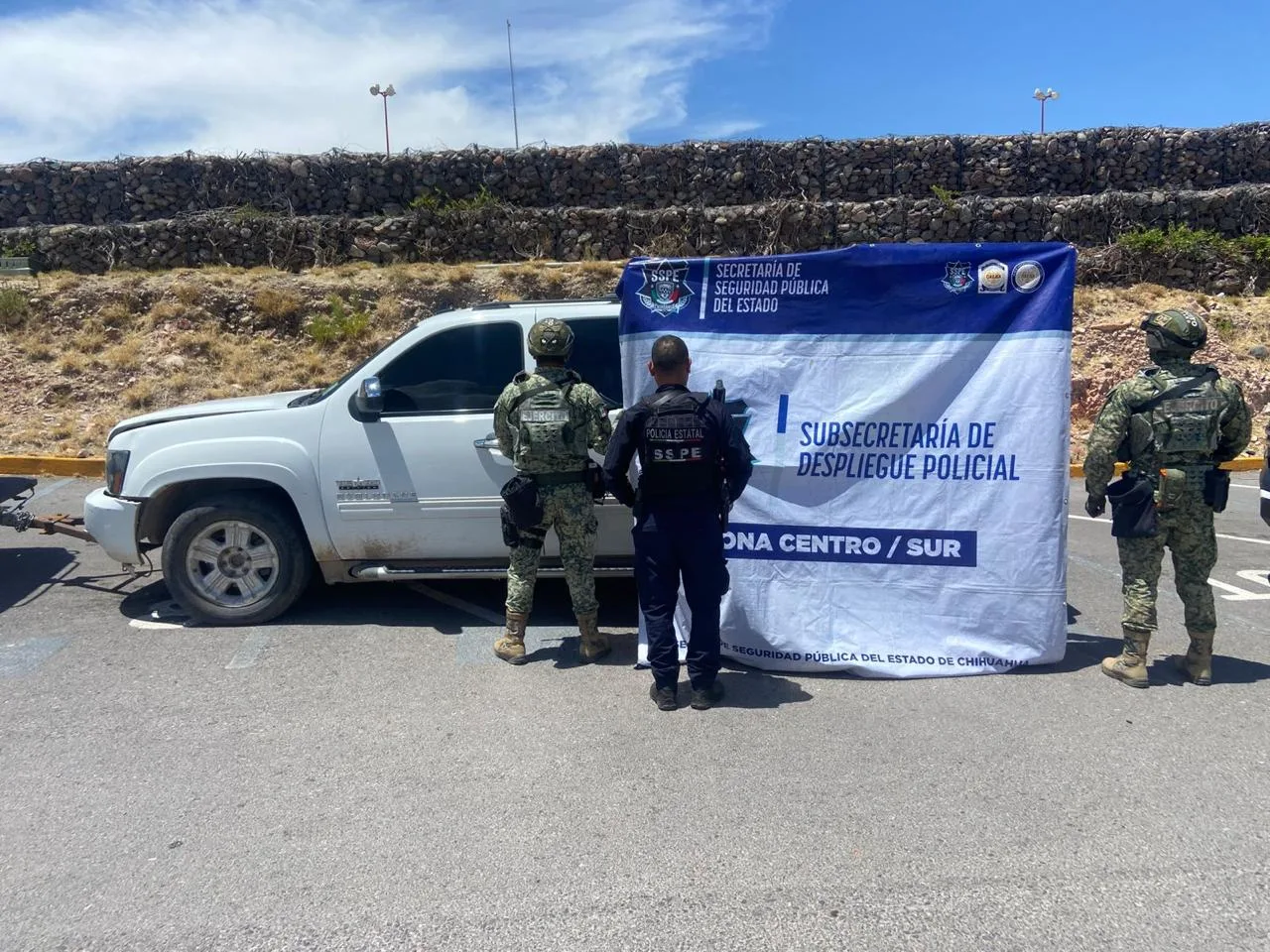 SSPE asegura camioneta con reporte de robo en Ciudad Aldama durante operativo carretero
