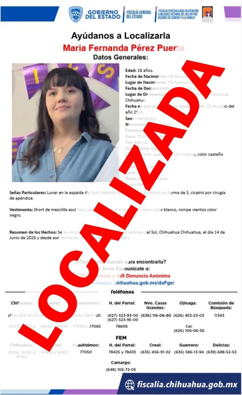 Localizan a cuatro mujeres con reporte de ausencia en la ciudad de Chihuahua; dos son menores de edad - imagen 2