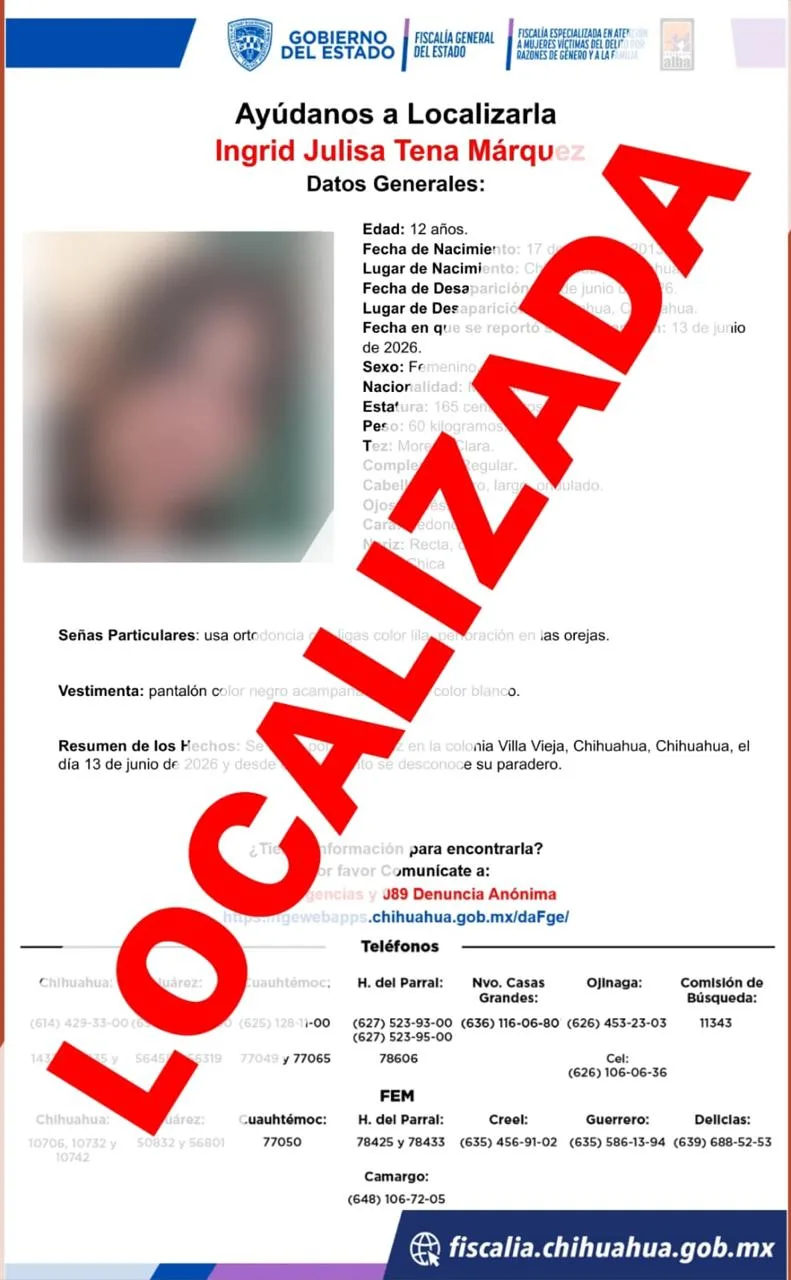 Localizan a cuatro mujeres con reporte de ausencia en la ciudad de Chihuahua; dos son menores de edad - imagen 3