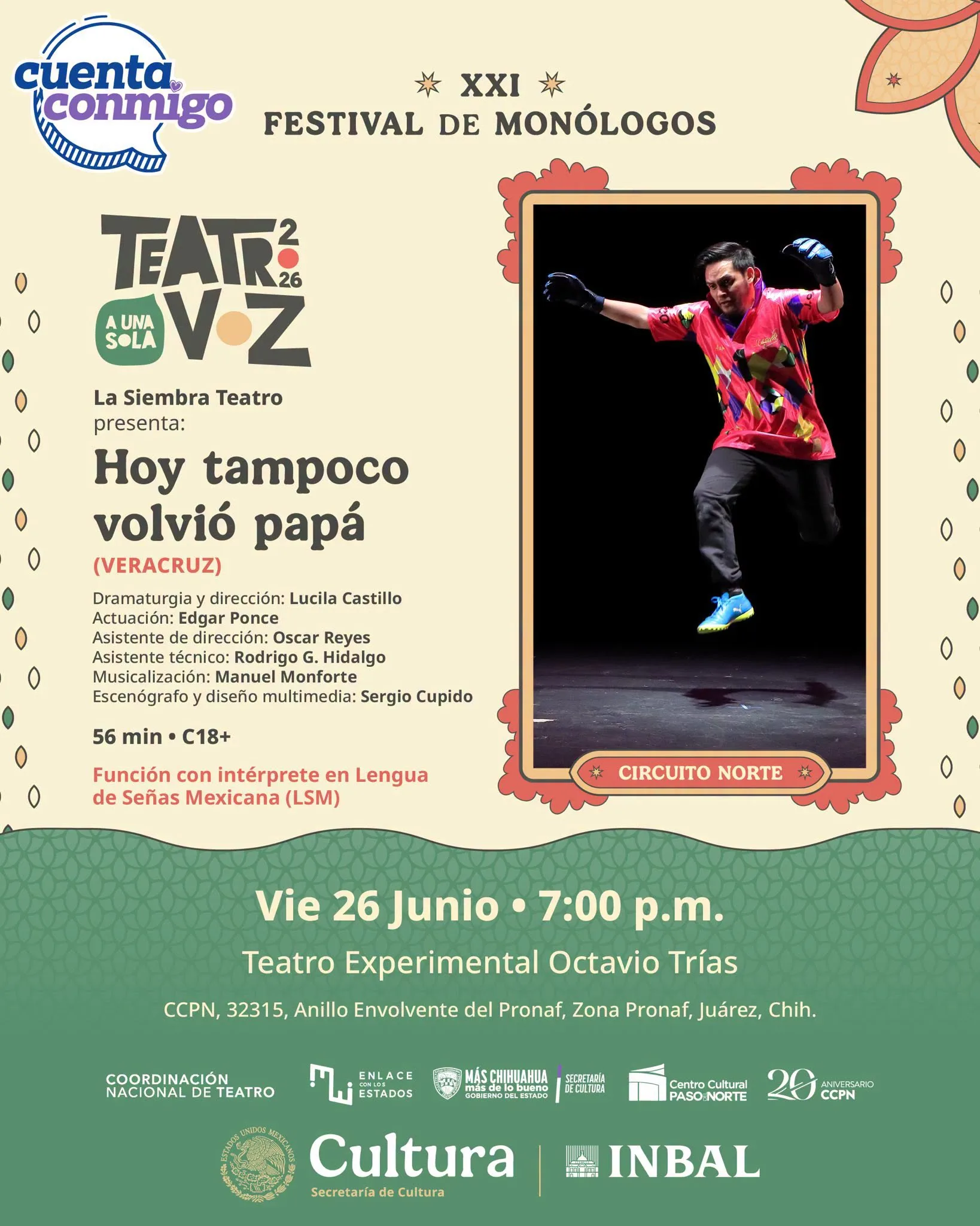 Festival de Monólogos “Teatro a Una Sola Voz” llegará a Ciudad Juárez con funciones gratuitas - imagen 2