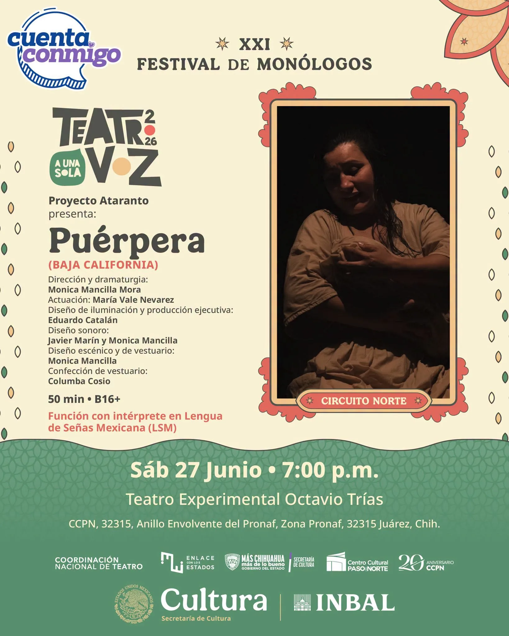 Festival de Monólogos “Teatro a Una Sola Voz” llegará a Ciudad Juárez con funciones gratuitas - imagen 3