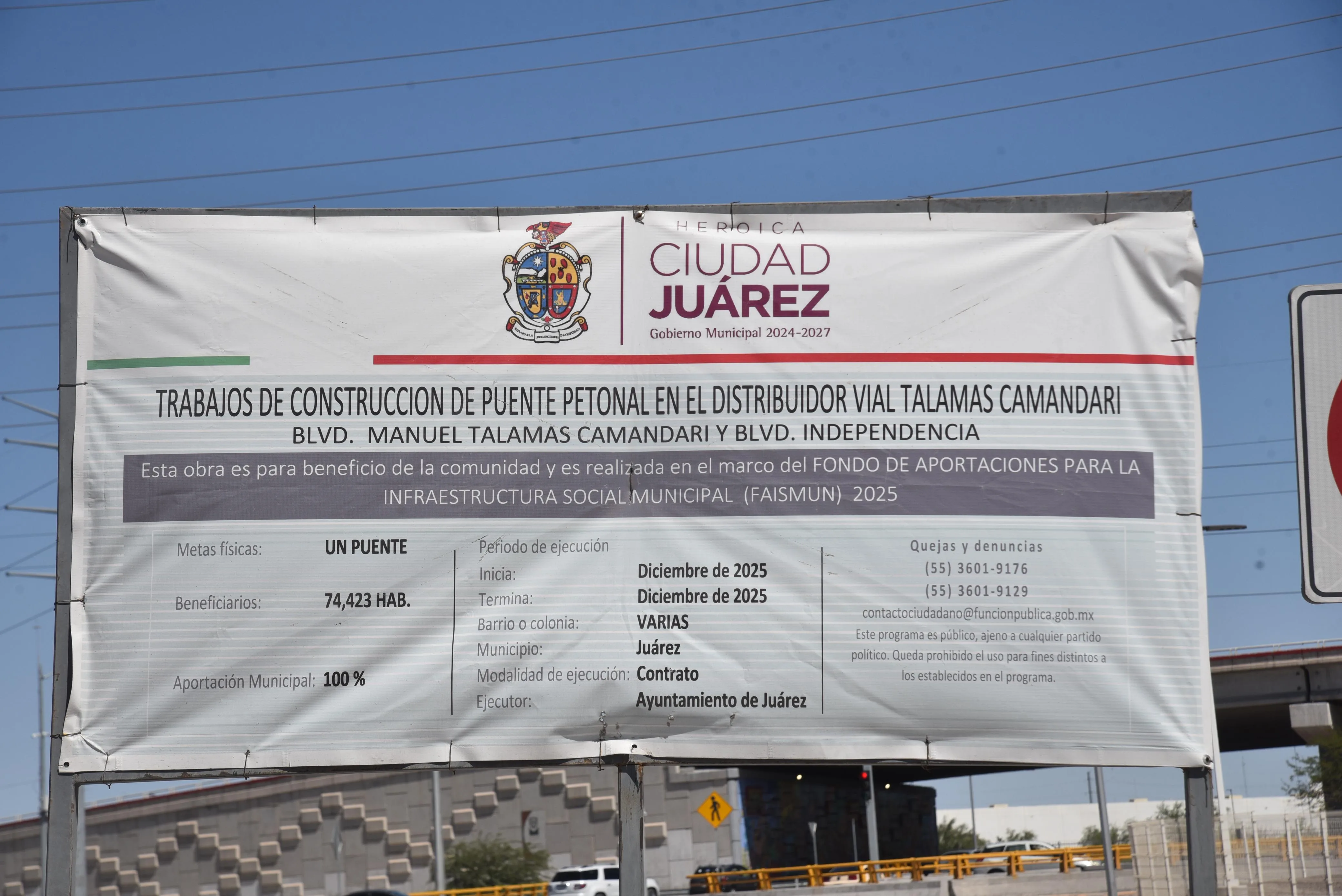 Avanza instalación de puente peatonal en distribuidor vial Talamás Camandari en Durango - imagen 4