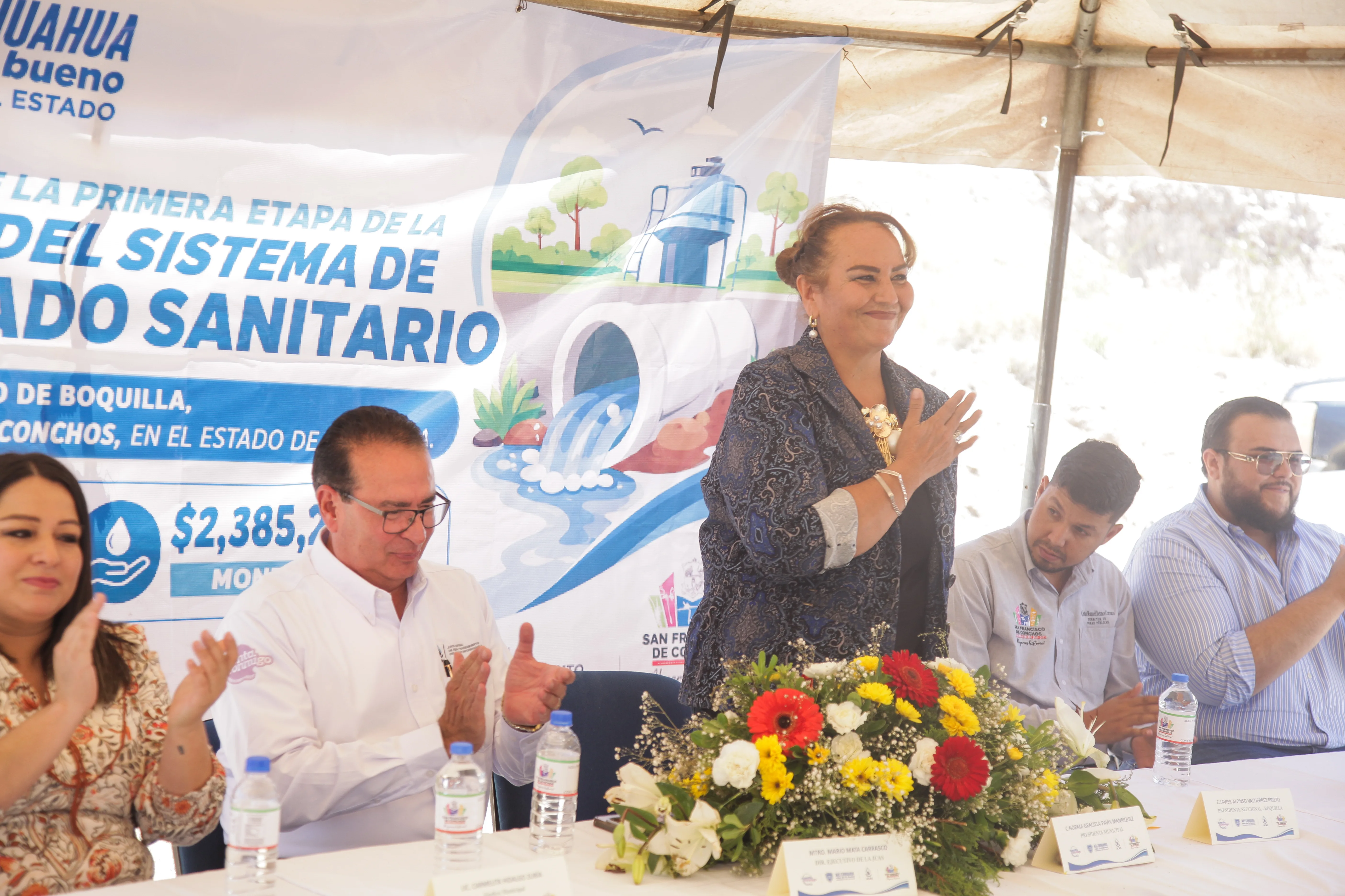 Inauguran primera etapa del alcantarillado sanitario en la colonia El 28, en San Francisco de Conchos - imagen 1