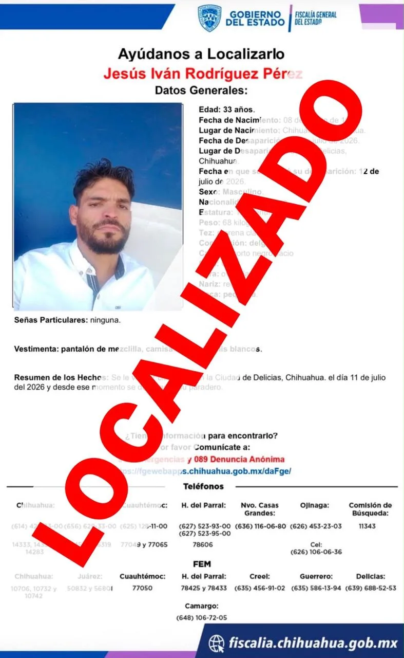 Localizan en Chihuahua a dos hombres reportados como ausentes en Chihuahua y Delicias - imagen 1