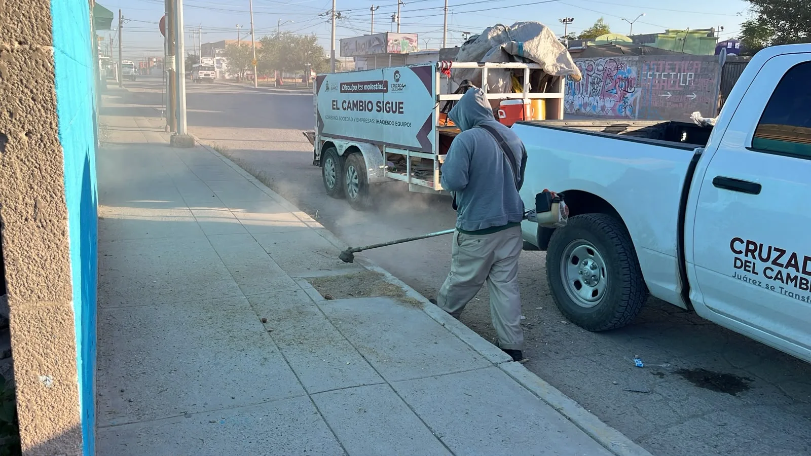 Operativo de limpieza y mantenimiento avanza en Riberas del Bravo y Lomas del Valle en Juárez - imagen 3