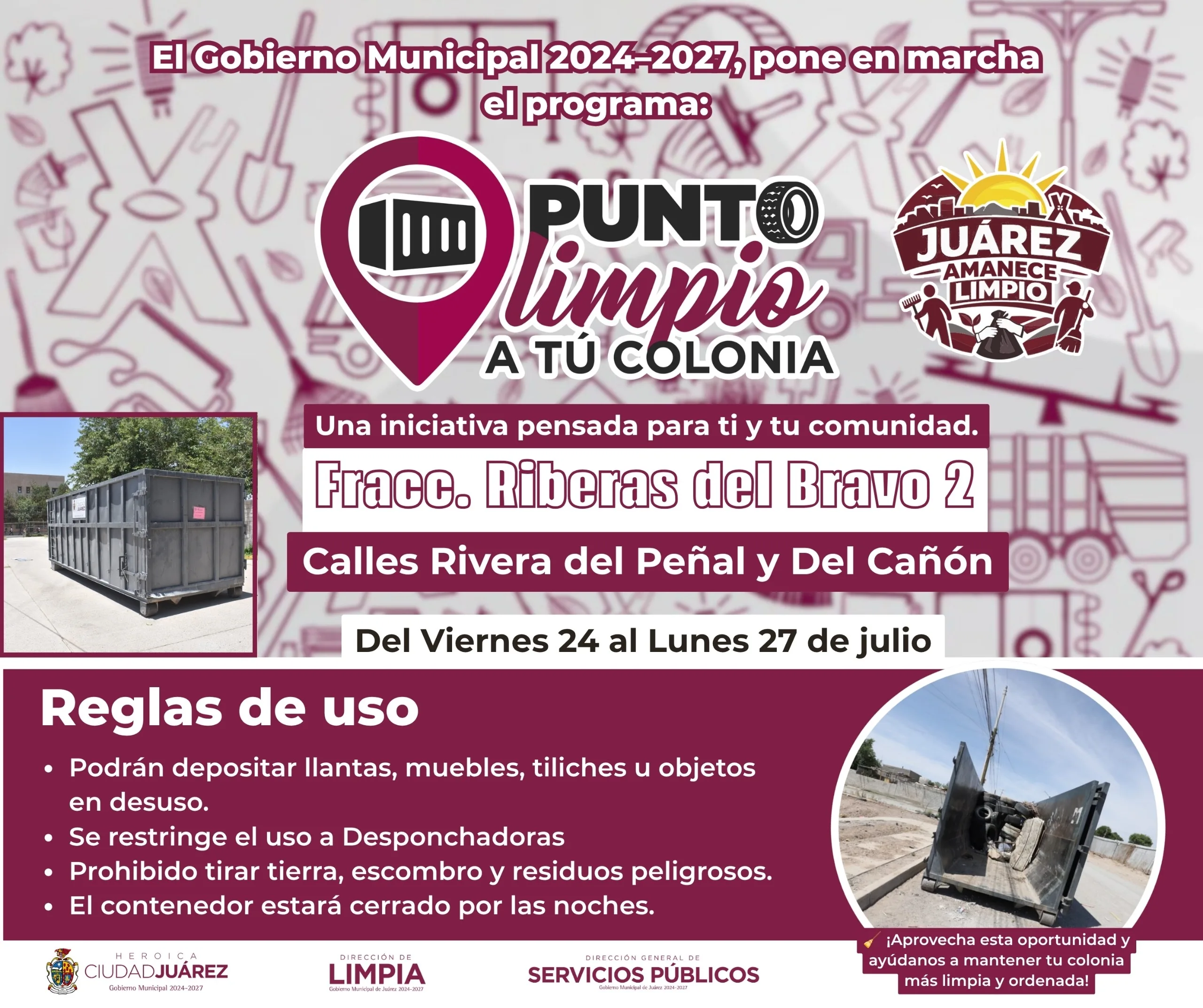 Instalan cinco Puntos Limpios en Riberas del Bravo para recolectar residuos voluminosos - imagen 4